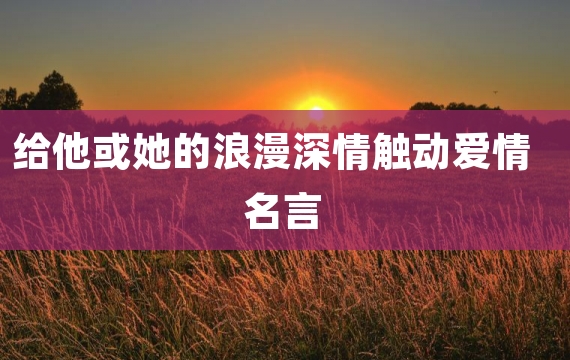 给他或她的浪漫深情触动爱情名言