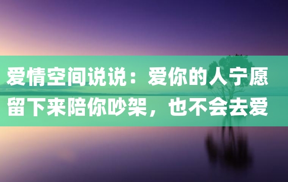 爱情空间说说：爱你的人宁愿留下来陪你吵架，也不会去爱别人