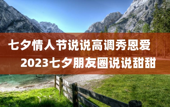 七夕情人节说说高调秀恩爱 2023七夕朋友圈说说甜甜蜜蜜