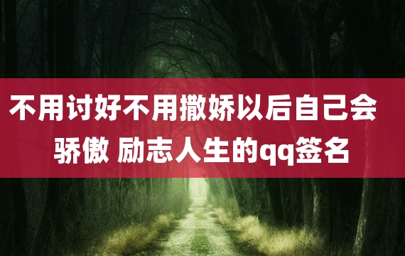 不用讨好不用撒娇以后自己会骄傲 励志人生的qq签名