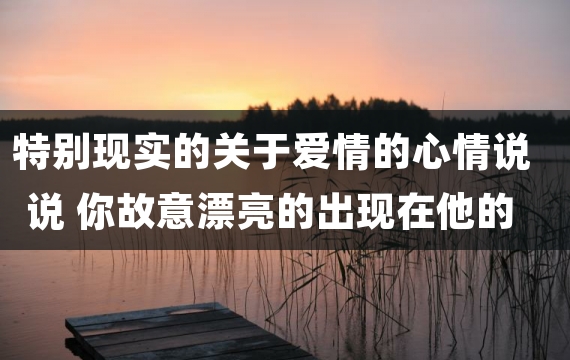 特别现实的关于爱情的心情说说 你故意漂亮的出现在他的面前