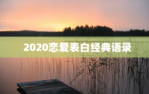 2020恋爱表白经典语录