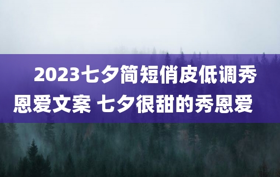 2023七夕简短俏皮低调秀恩爱文案 七夕很甜的秀恩爱句子最新