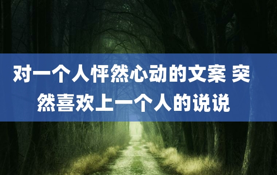 对一个人怦然心动的文案 突然喜欢上一个人的说说