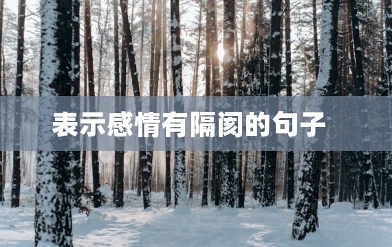表示感情有隔阂的句子