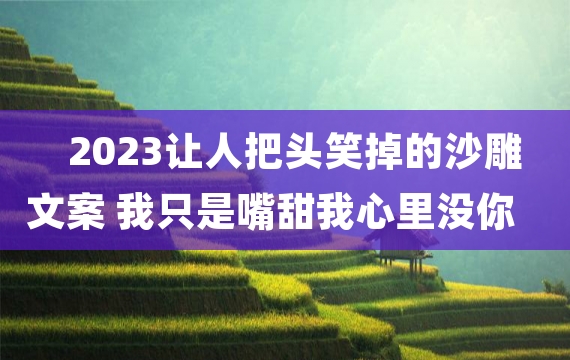 2023让人把头笑掉的沙雕文案 我只是嘴甜我心里没你