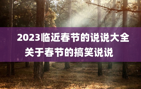 2023临近春节的说说大全 关于春节的搞笑说说