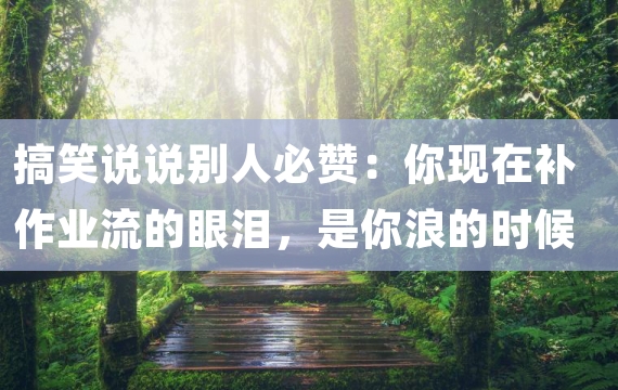 搞笑说说别人必赞：你现在补作业流的眼泪，是你浪的时候进的水