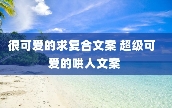 很可爱的求复合文案 超级可爱的哄人文案