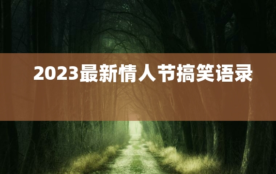 2023最新情人节搞笑语录