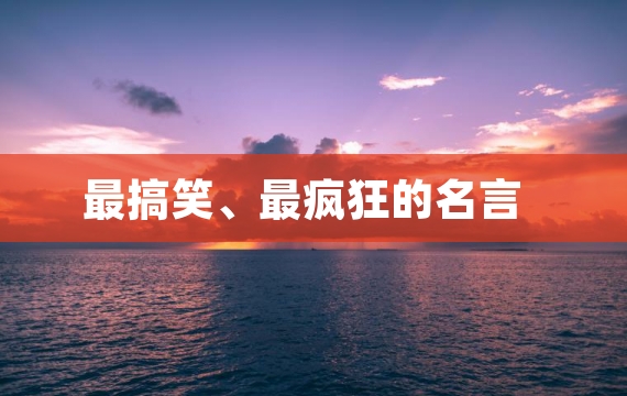 最搞笑、最疯狂的名言