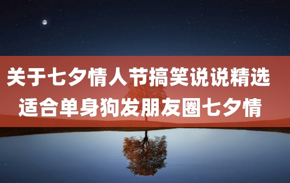 关于七夕情人节搞笑说说精选 适合单身狗发朋友圈七夕情人节说说