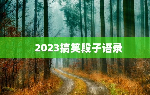 2023搞笑段子语录