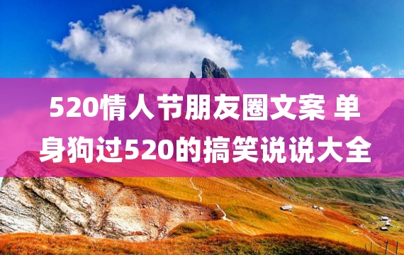 520情人节朋友圈文案 单身狗过520的搞笑说说大全