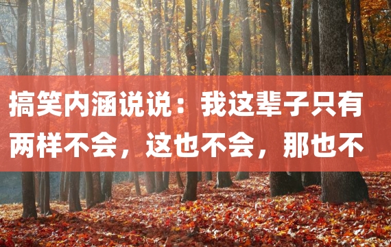 搞笑内涵说说：我这辈子只有两样不会，这也不会，那也不会