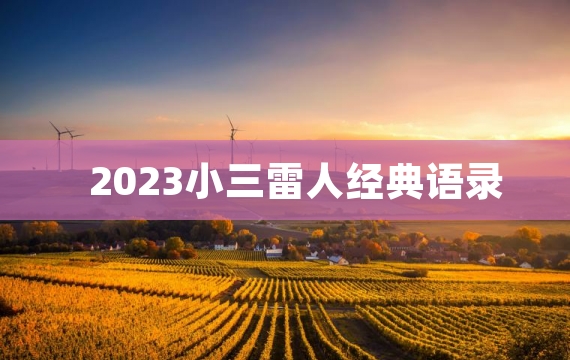 2023小三雷人经典语录