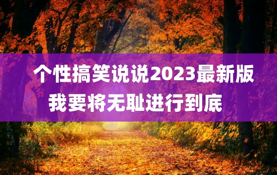 个性搞笑说说2023最新版 我要将无耻进行到底