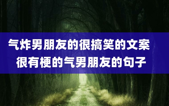 气炸男朋友的很搞笑的文案 很有梗的气男朋友的句子