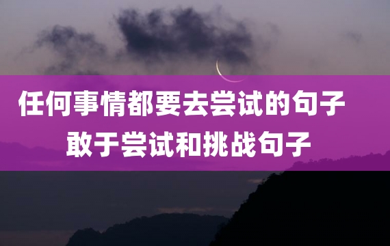 任何事情都要去尝试的句子 敢于尝试和挑战句子