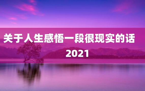 关于人生感悟一段很现实的话2021