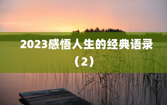 2023感悟人生的经典语录（2）