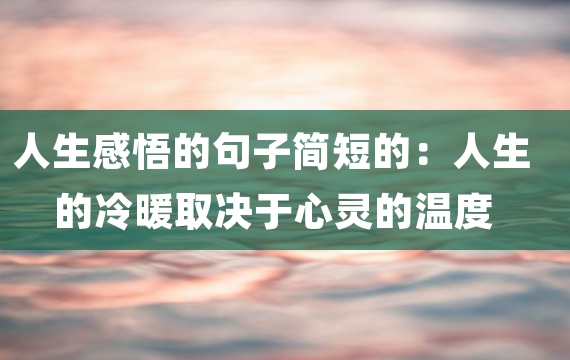 人生感悟的句子简短的：人生的冷暖取决于心灵的温度