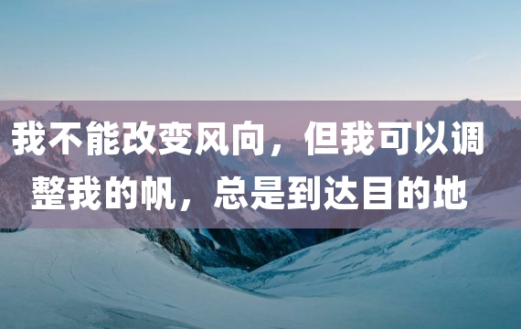 我不能改变风向，但我可以调整我的帆，总是到达目的地