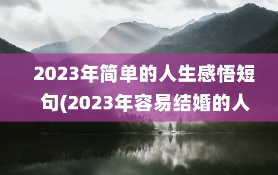 2023年简单的人生感悟短句(2023年容易结婚的人)