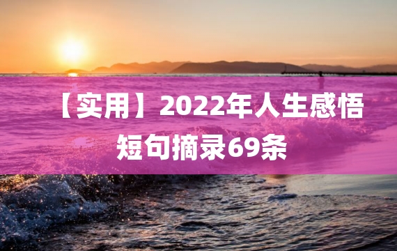 【实用】2022年人生感悟短句摘录69条
