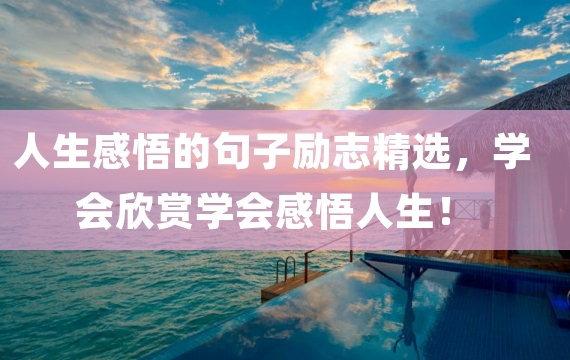 人生感悟的句子励志精选，学会欣赏学会感悟人生！