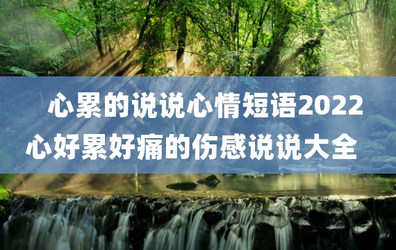 心累的说说心情短语2022 心好累好痛的伤感说说大全