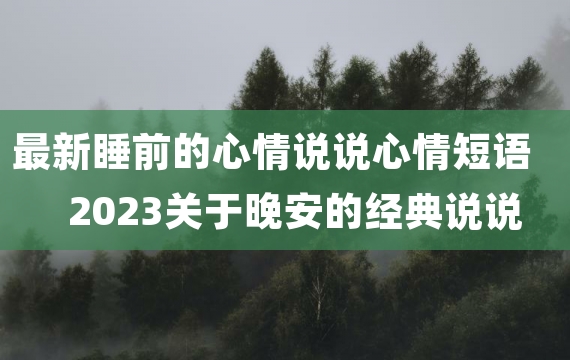 最新睡前的心情说说心情短语2023关于晚安的经典说说大全