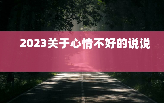 2023关于心情不好的说说