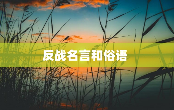 反战名言和俗语