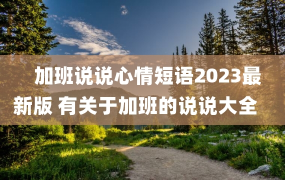 加班说说心情短语2023最新版 有关于加班的说说大全