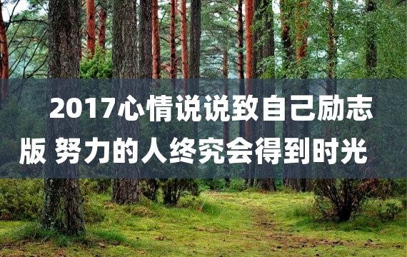 2017心情说说致自己励志版 努力的人终究会得到时光的青睐