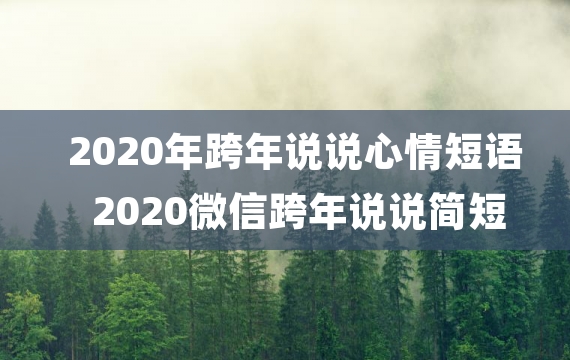 2020年跨年说说心情短语 2020微信跨年说说简短个性