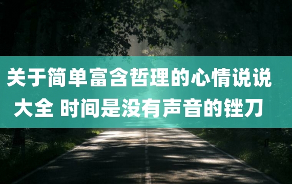关于简单富含哲理的心情说说大全 时间是没有声音的锉刀