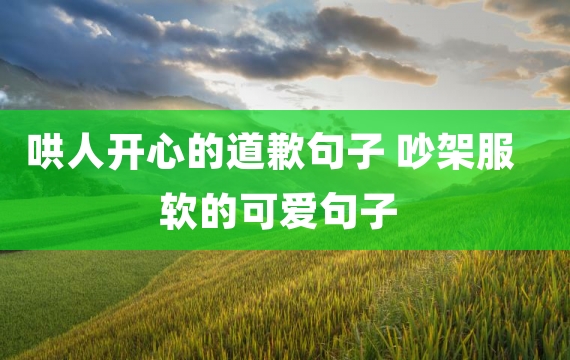 哄人开心的道歉句子 吵架服软的可爱句子