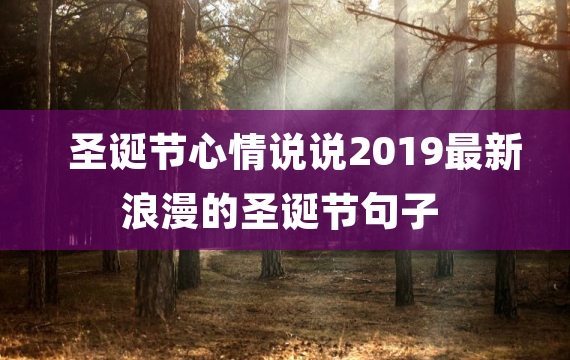 圣诞节心情说说2019最新 浪漫的圣诞节句子