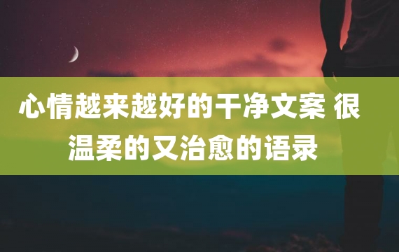 心情越来越好的干净文案 很温柔的又治愈的语录