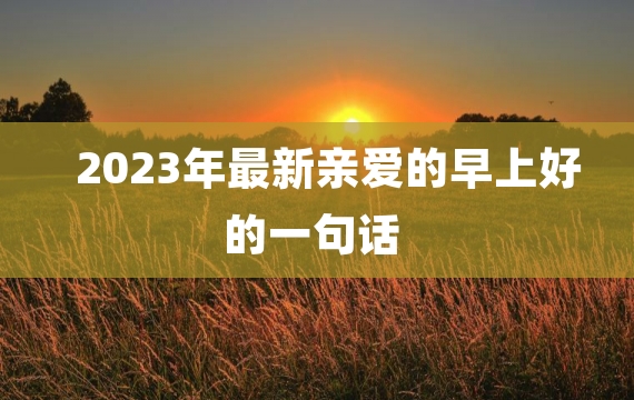 2023年最新亲爱的早上好的一句话