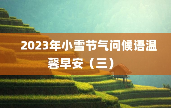 2023年小雪节气问候语温馨早安（三）