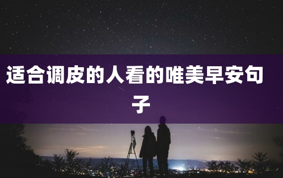 适合调皮的人看的唯美早安句子