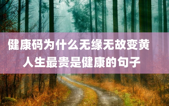 健康码为什么无缘无故变黄 人生最贵是健康的句子