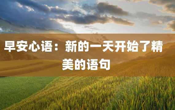 早安心语：新的一天开始了精美的语句