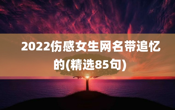 2022伤感女生网名带追忆的(精选85句)