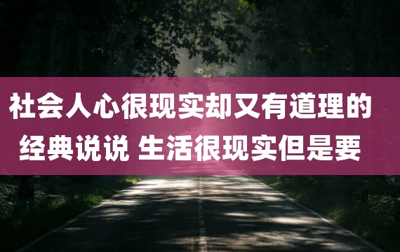 社会人心很现实却又有道理的经典说说 生活很现实但是要继续的生活说说