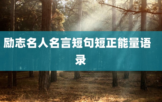 励志名人名言短句短正能量语录