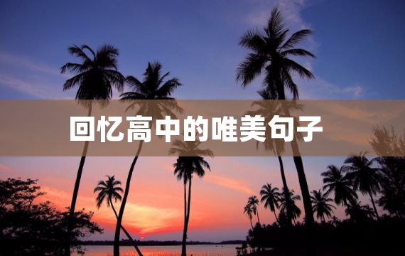回忆高中的唯美句子